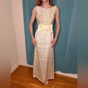 Vintage Mike Benet Wedding Dress with Bow & Low Back